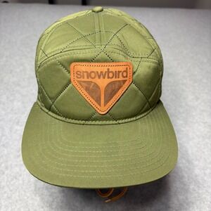Snowbird Quilted Trapper Hat Olive Green Ear Flaps Adjustable Strap C57//XX